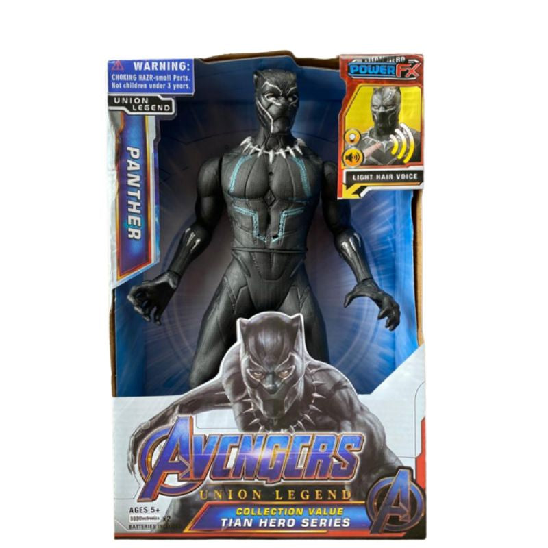 Figurina Black Panther, Titan Hero, 30 cm, negru, 3 ani+