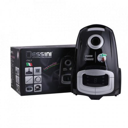 Aspirator puternic 2500W, Dessini DS-777, Sac reutilizabil, Filtru aer 6 niveluri, HEPA, Display LED, Super silentios