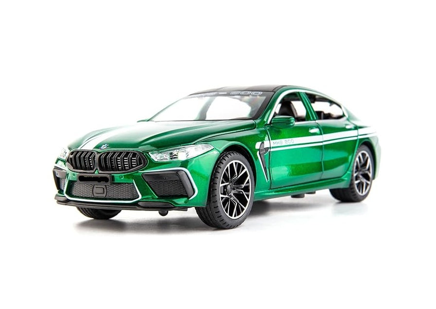 BMW M8 800 metal model jucărie baterie lumini sunet 1:24 Verde