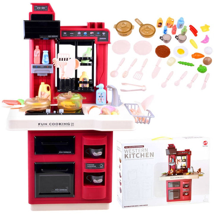 Bucatarie copii cu sunete si lumini ZA3877, Plastic, 65 x 45 x 24 cm, Multicolor - xStoc