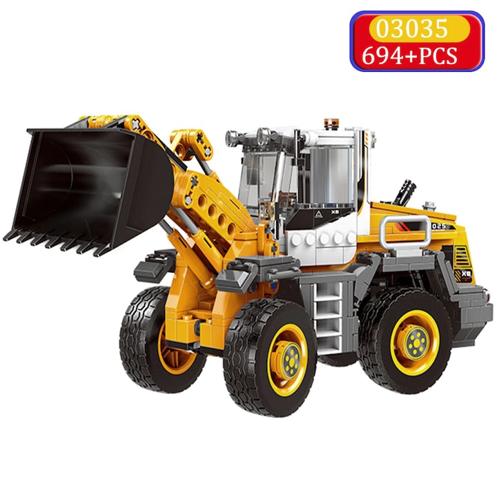 Buldozer de construit, 694 de piese, Multicolor - xStoc