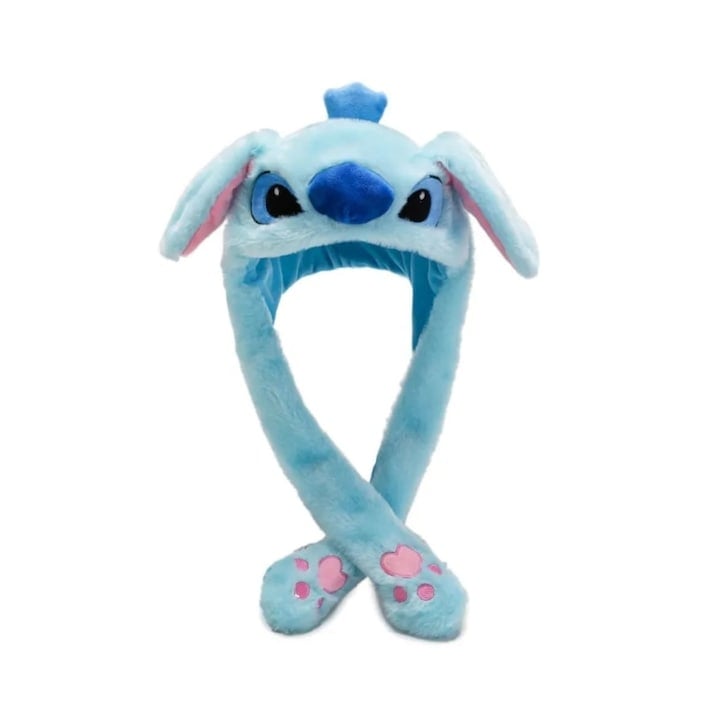 Caciula pentru copii, model Stitch, leduri si miscari din urechi, albastru