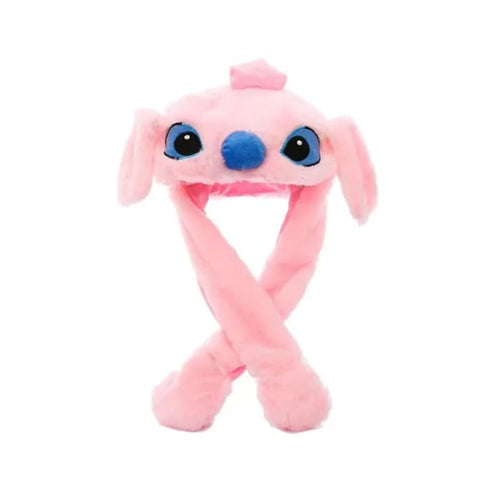Caciula pentru copii, model Stitch, leduri si miscari din urechi, roz