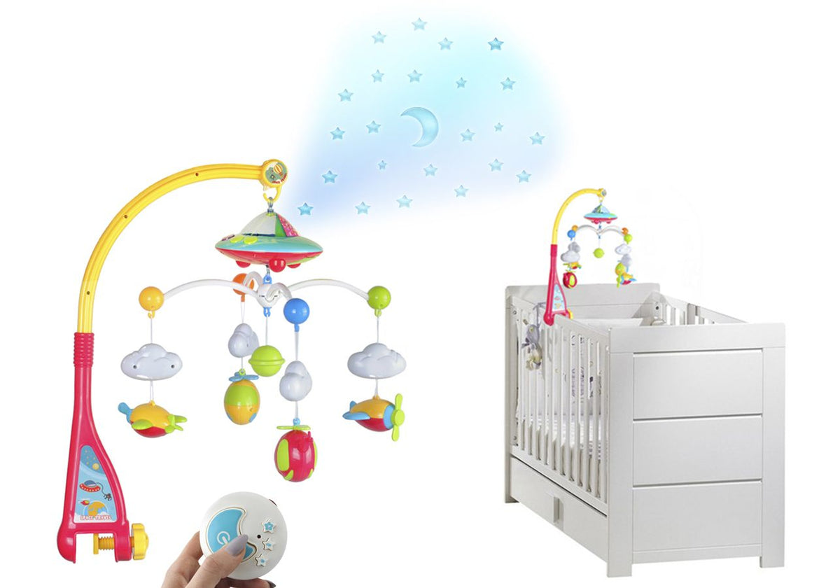 Carusel Interactiv Multifunctional, Jolie Magic Night, Accesorizat cu Proiector de Veghe Echipat cu 108 melodii