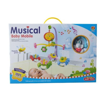 Carusel muzical de patut pentru bebelusi cu rotatie, muzica si lumini SL163