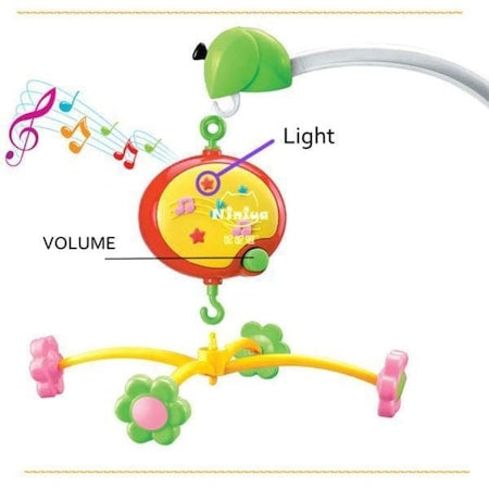 Carusel muzical de patut pentru bebelusi cu rotatie, muzica si lumini SL163