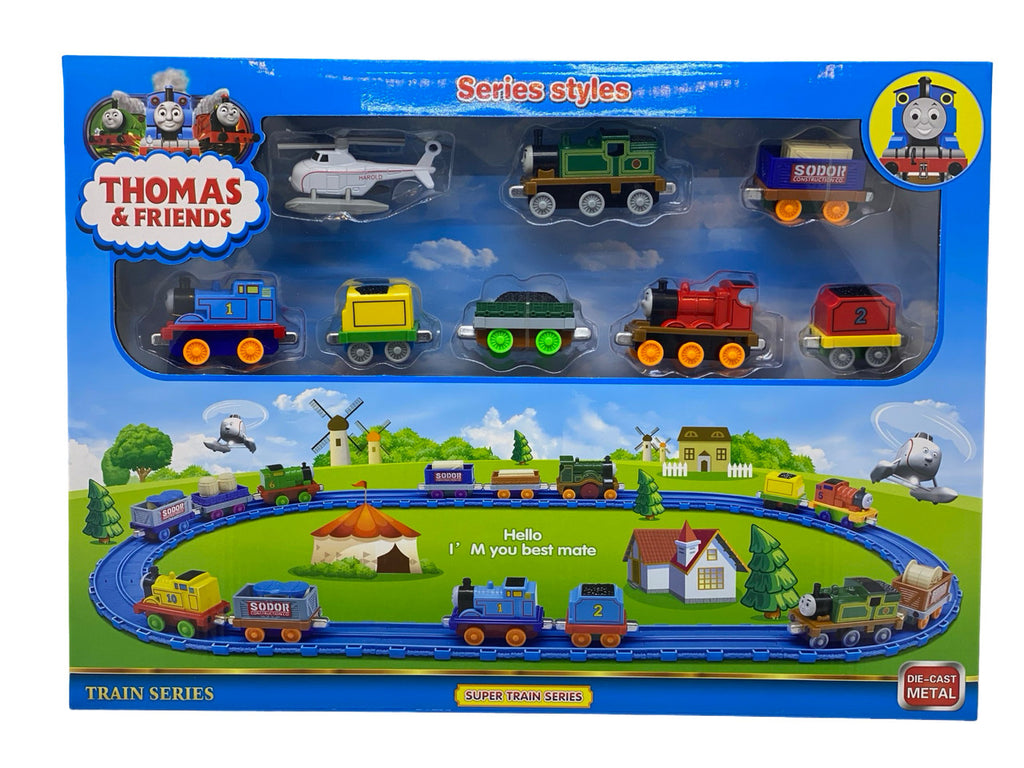 Circuit Tren Thomas magnetic din metal cu 8 piese