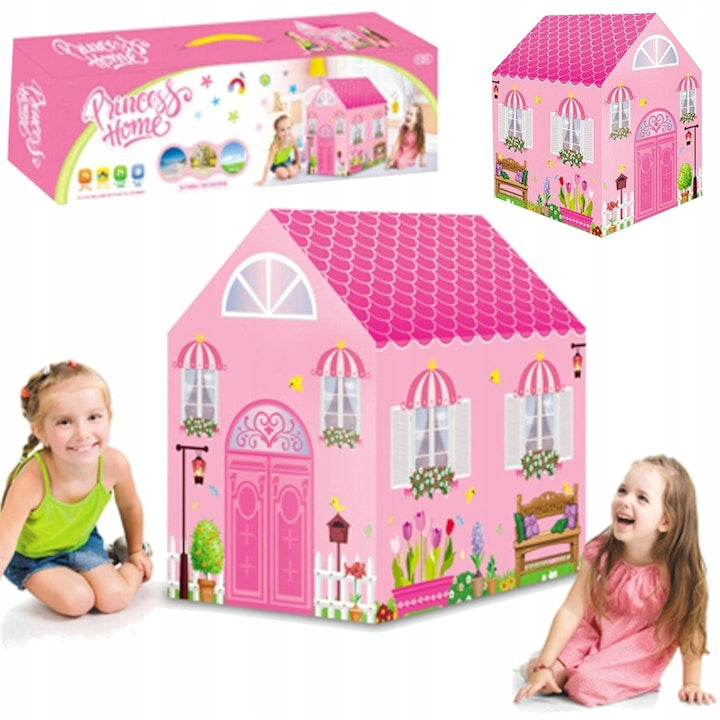 Cort de Joaca Pentru Copii, Model Casuta Printesei, cu Usa Mare, Stabil, Usor de Asamblat, Pentru Interior/Exterior, Indiggo, 103 Cm Inaltime, Roz - xStoc