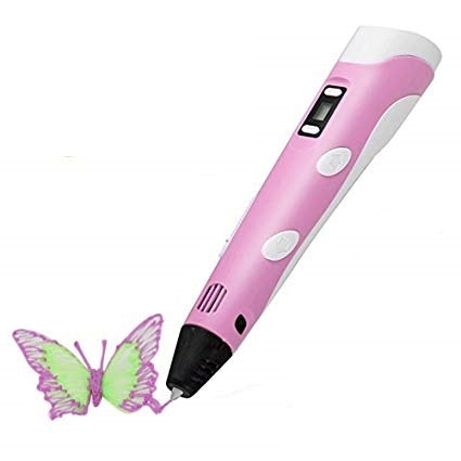 Creion 3D Pen pentru Desenat Obiecte 3D, filament 1.75 mm ,temperatura 230C, roz,