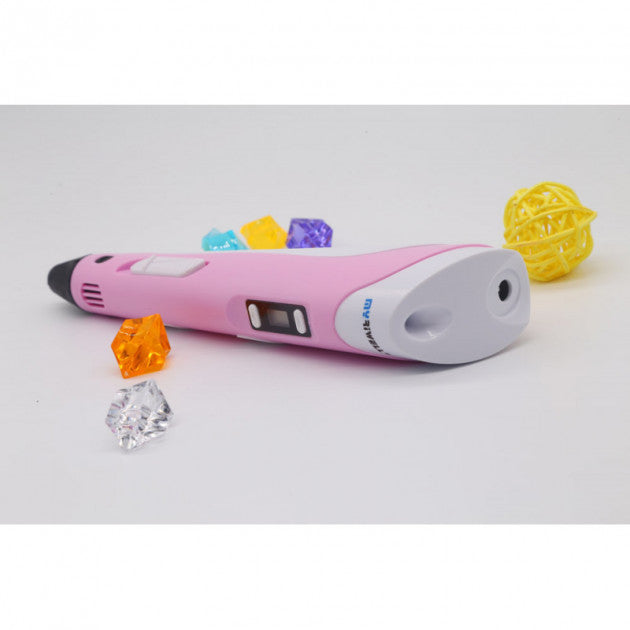 Creion 3D Pen pentru Desenat Obiecte 3D, filament 1.75 mm ,temperatura 230C, roz,