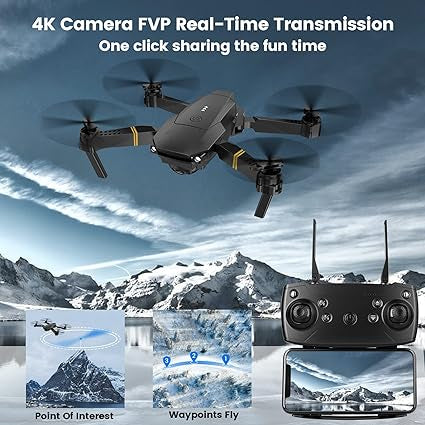 Drona WIFI 2.4G Baterie 600 Mha HPV Camera 2MP Cu Transmisie Pe Telefon Live Buton De Return To Home 4CH 6 Axes  Brate Pliabile
