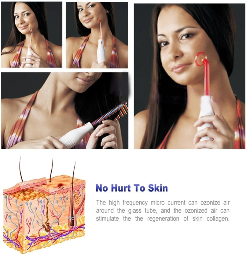 Electroderm Portabil Cosmetica cu 4 Capete Lumina Mov (Anti-Acnee) - xStoc