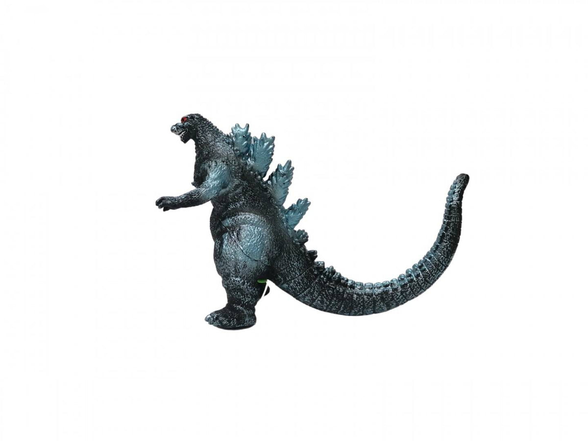 Figurina Godzilla, cu baterii si sunete din cauciuc moale, albastru, 33 cm Lungime