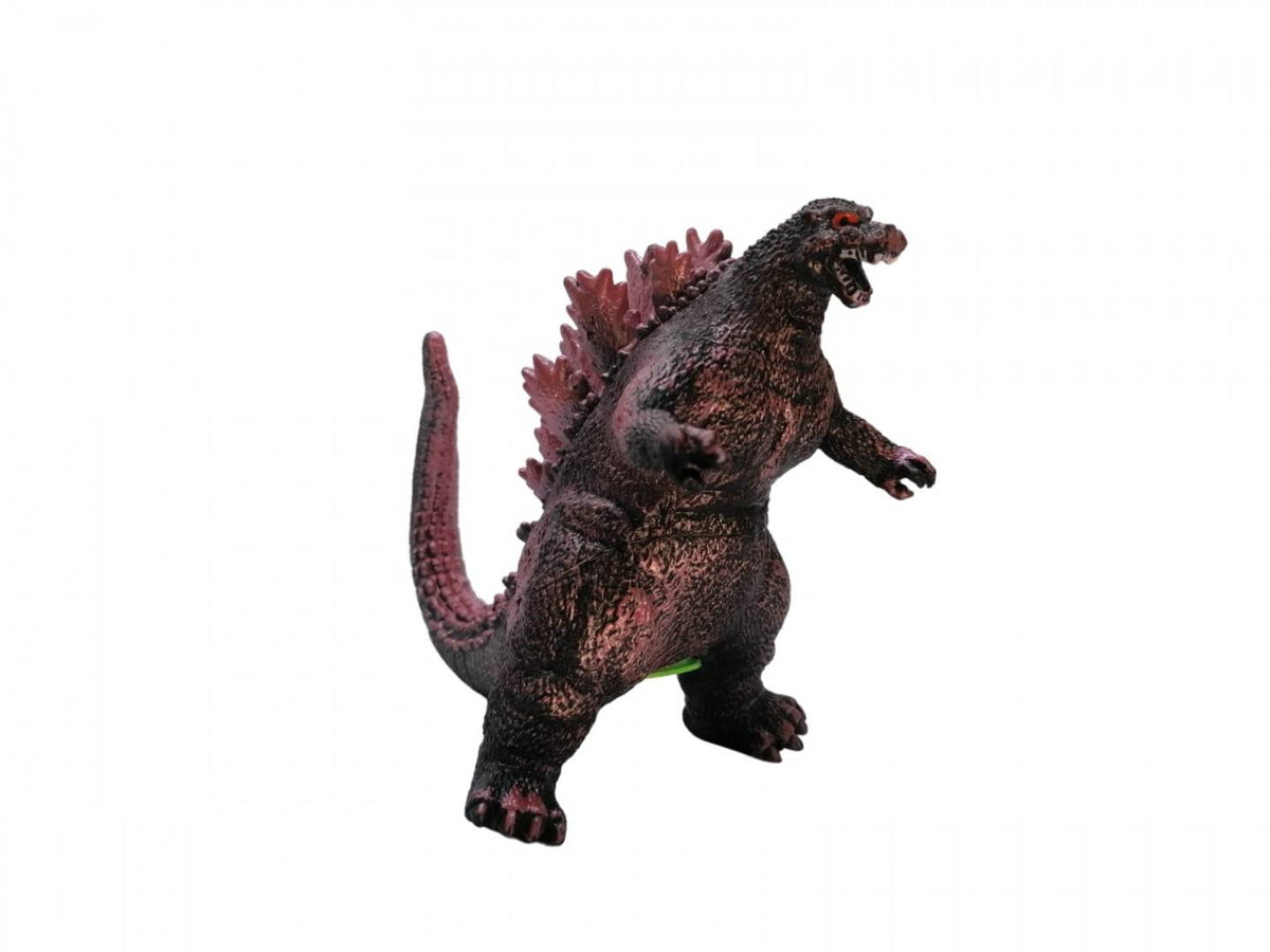 Figurina Godzilla, cu baterii si sunete din cauciuc moale, rosu, 33 cm Lungime