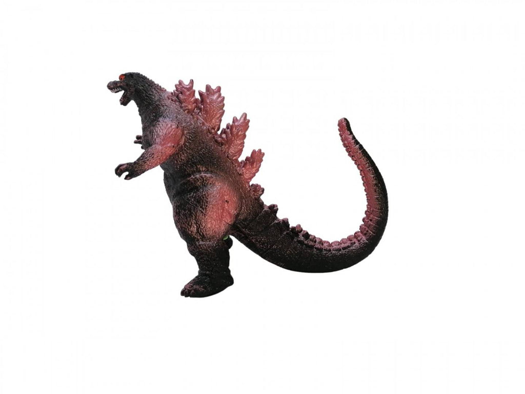 Figurina Godzilla, cu baterii si sunete din cauciuc moale, rosu, 33 cm Lungime