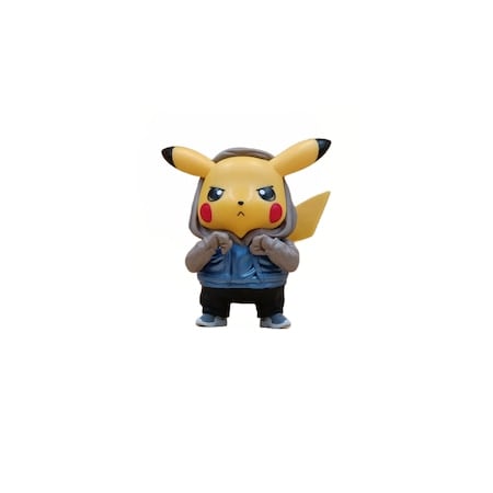 Figurina  Pokemon Pikachu, Model Bataus, din Plastic cauciucat, 10 cm, Multicolor