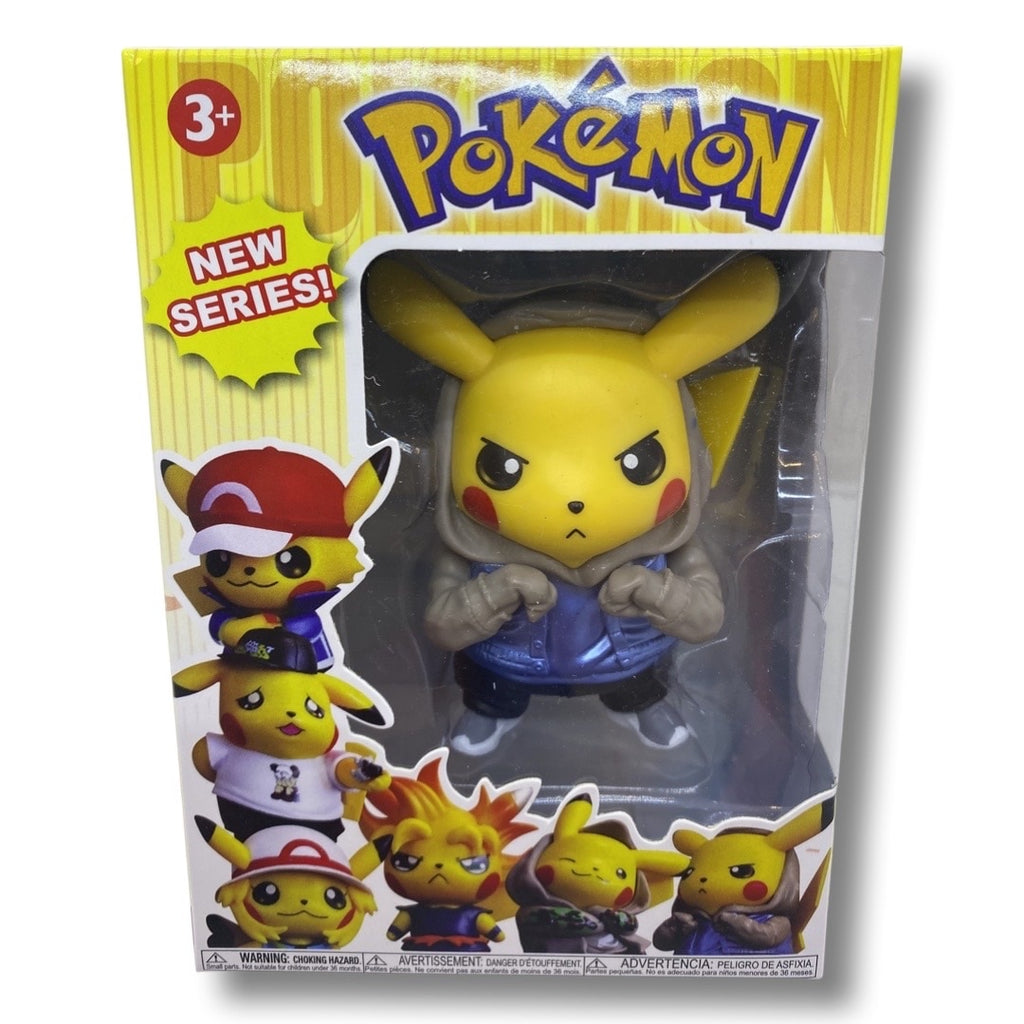 Figurina  Pokemon Pikachu, Model Bataus, din Plastic cauciucat, 10 cm, Multicolor