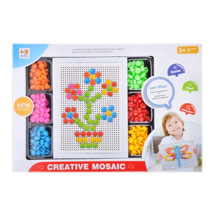 Joc creative mozaic, 300 elemente, 3+, Multicolor - xStoc