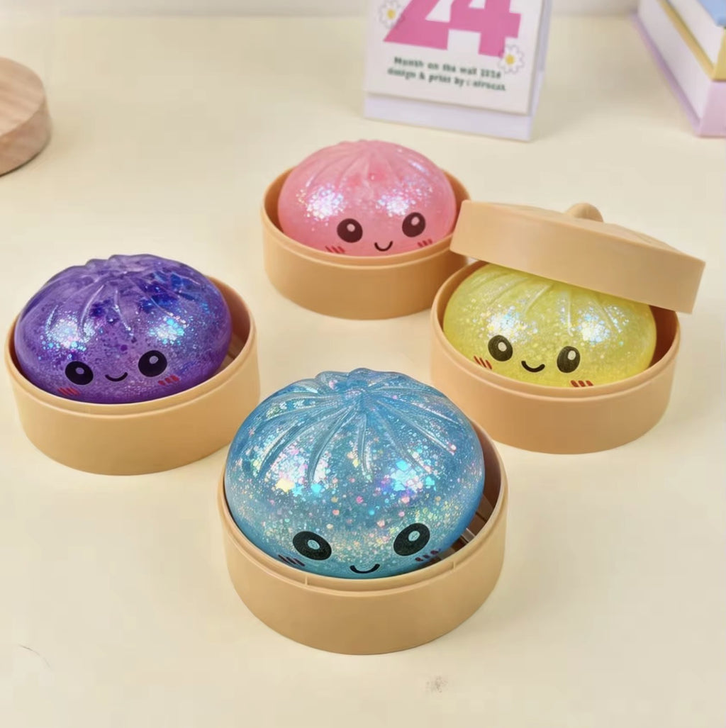 Jucărie Antistres Squishy Dumpling mystery box, Glitter Edition