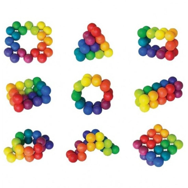 Jucarie educativa antistres cu bile curcubeu Art Ball Puzzle - xStoc