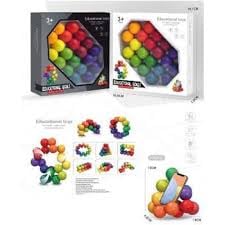 Jucarie educativa antistres cu bile curcubeu Art Ball Puzzle - xStoc
