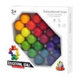Jucarie educativa antistres cu bile curcubeu Art Ball Puzzle - xStoc