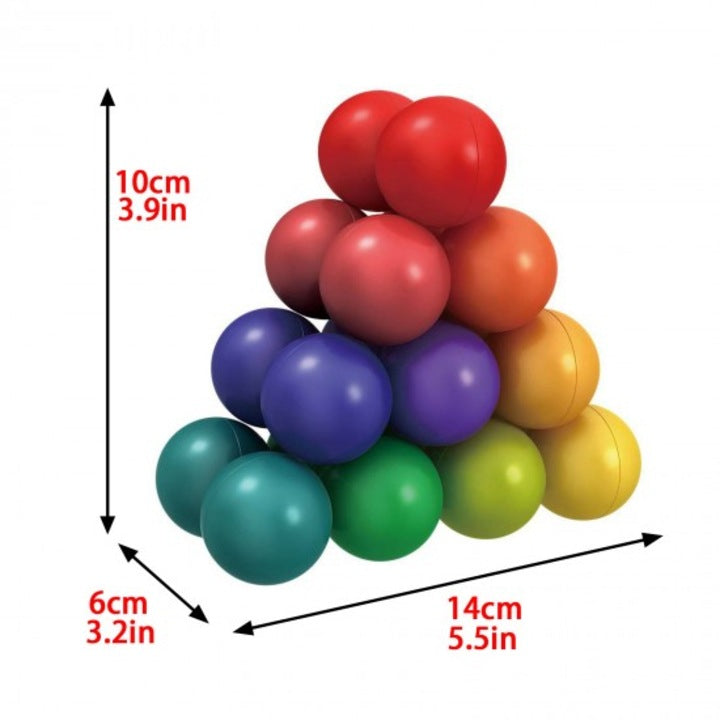 Jucarie educativa antistres cu bile curcubeu Art Ball Puzzle - xStoc