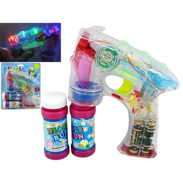 Jucarie interactiva Pistol de facut baloane, Efecte Sonore si Luminoase