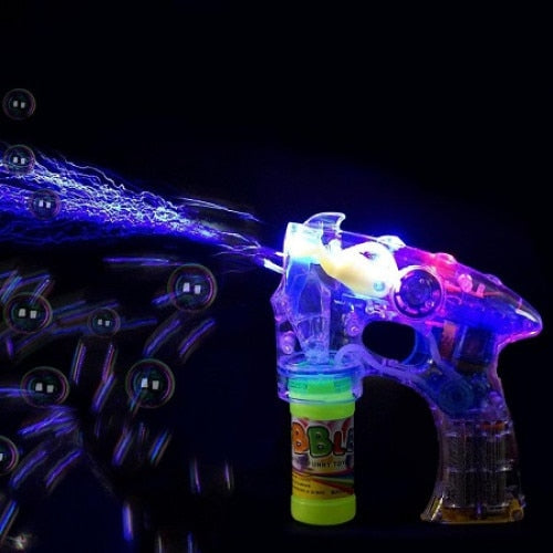 Jucarie interactiva Pistol de facut baloane, Efecte Sonore si Luminoase