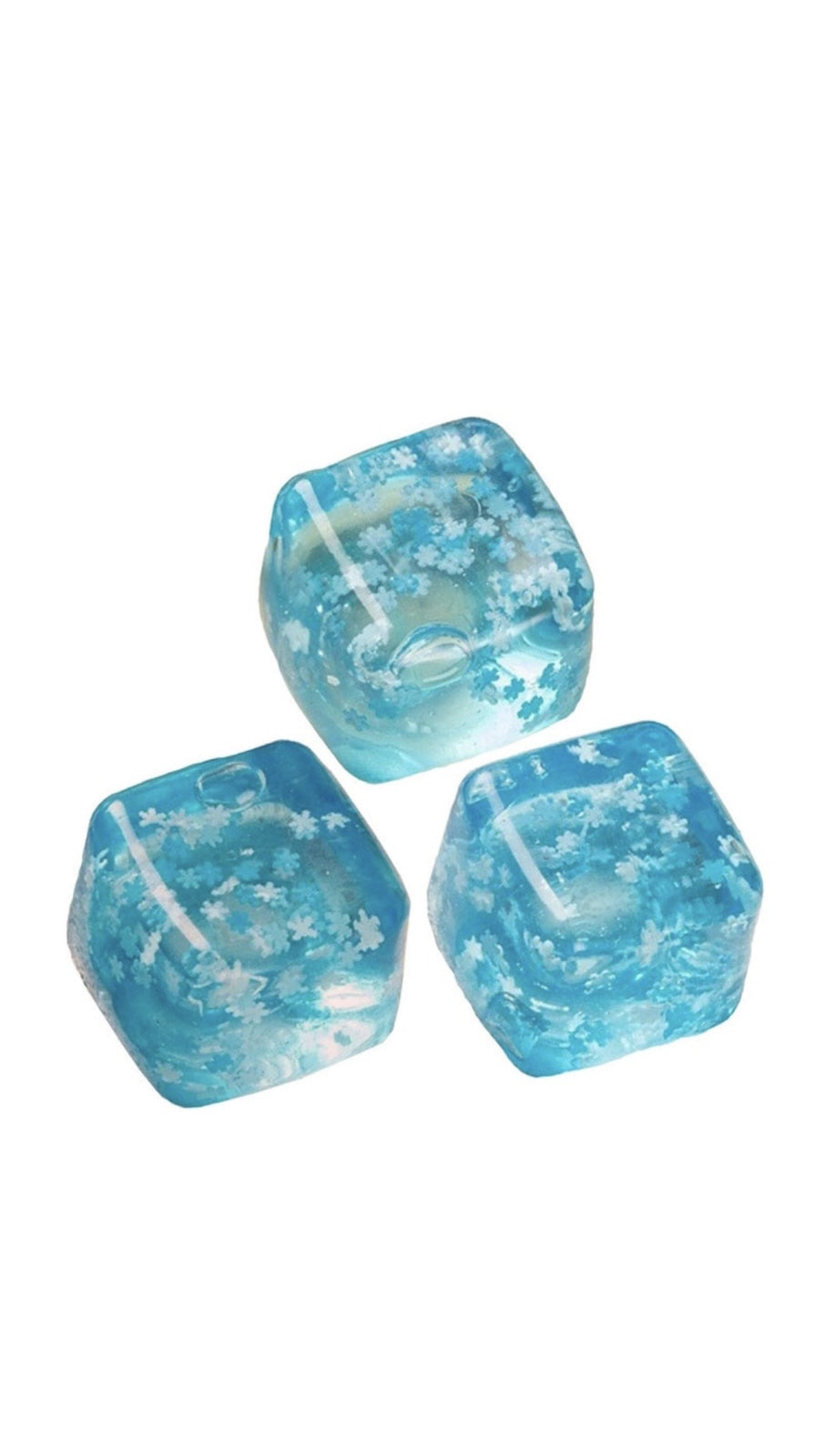 Jucarie Squeezy Ice Cube, Anti-Stres Revnire lenta, Fulgi de Zapada