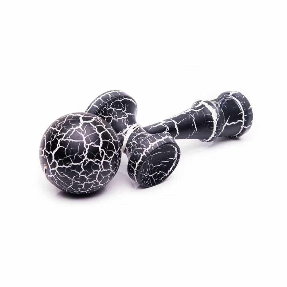 Kendama, Jucarie interactiva Lemn, negru si alb, 18cm
