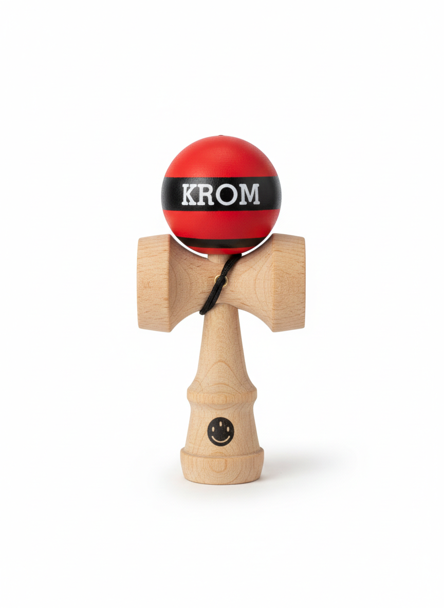 KENDAMA KROM Mini, marime mica pentru buzunar, Rosu 8 cm