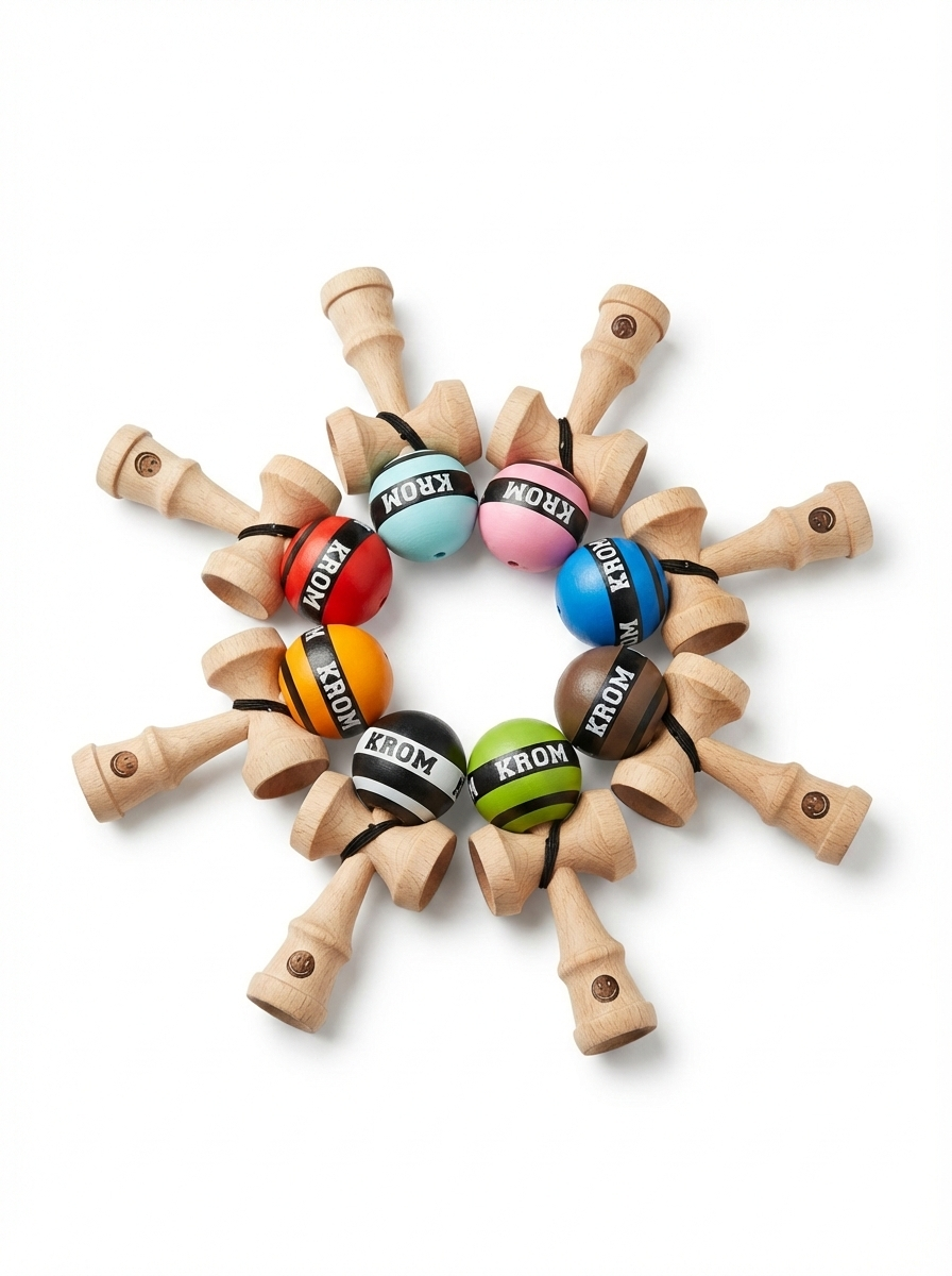 KENDAMA KROM Mini, marime mica pentru buzunar, verde 8 cm
