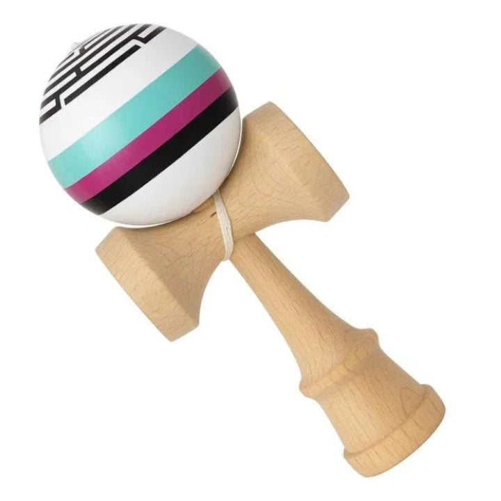 Kendama – Model Premium Lemn Natural cu Bila Colorata Design Modern, echilibru perfect si aderenta excelenta