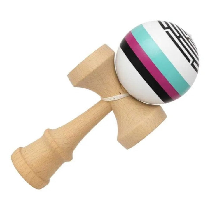 Kendama – Model Premium Lemn Natural cu Bila Colorata Design Modern, echilibru perfect si aderenta excelenta