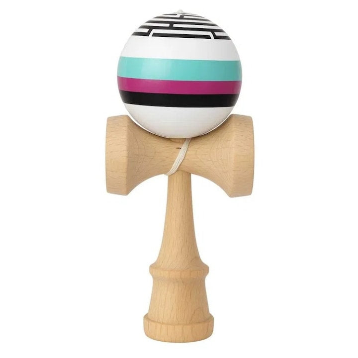 Kendama – Model Premium Lemn Natural cu Bila Colorata Design Modern, echilibru perfect si aderenta excelenta
