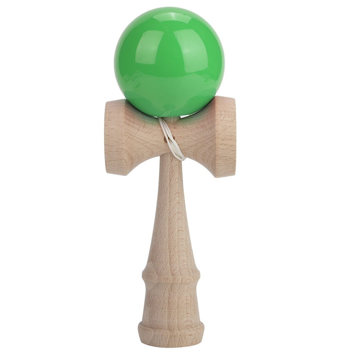 Kendama profesionala bej/verde, Lemn, 18 cm