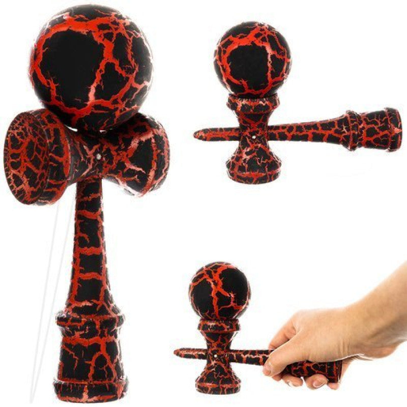 Kendama profesională din lemn, jucărie japoneză, design crăpat CRACK, culoare Roșu/Negru Nu există recenzii încă.