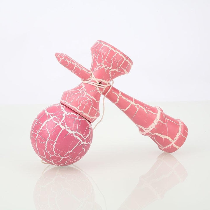 Kendama profesionala roz, Lemn, 18 cm