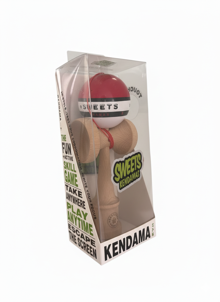Kendama Starter Sweets, formă nouă Amped, ROSU