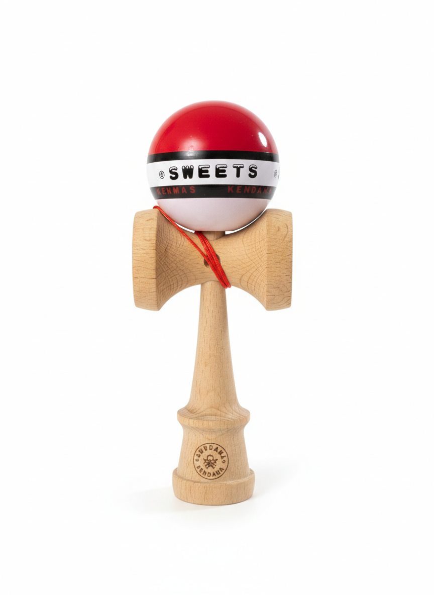 Kendama Starter Sweets, formă nouă Amped, ROSU
