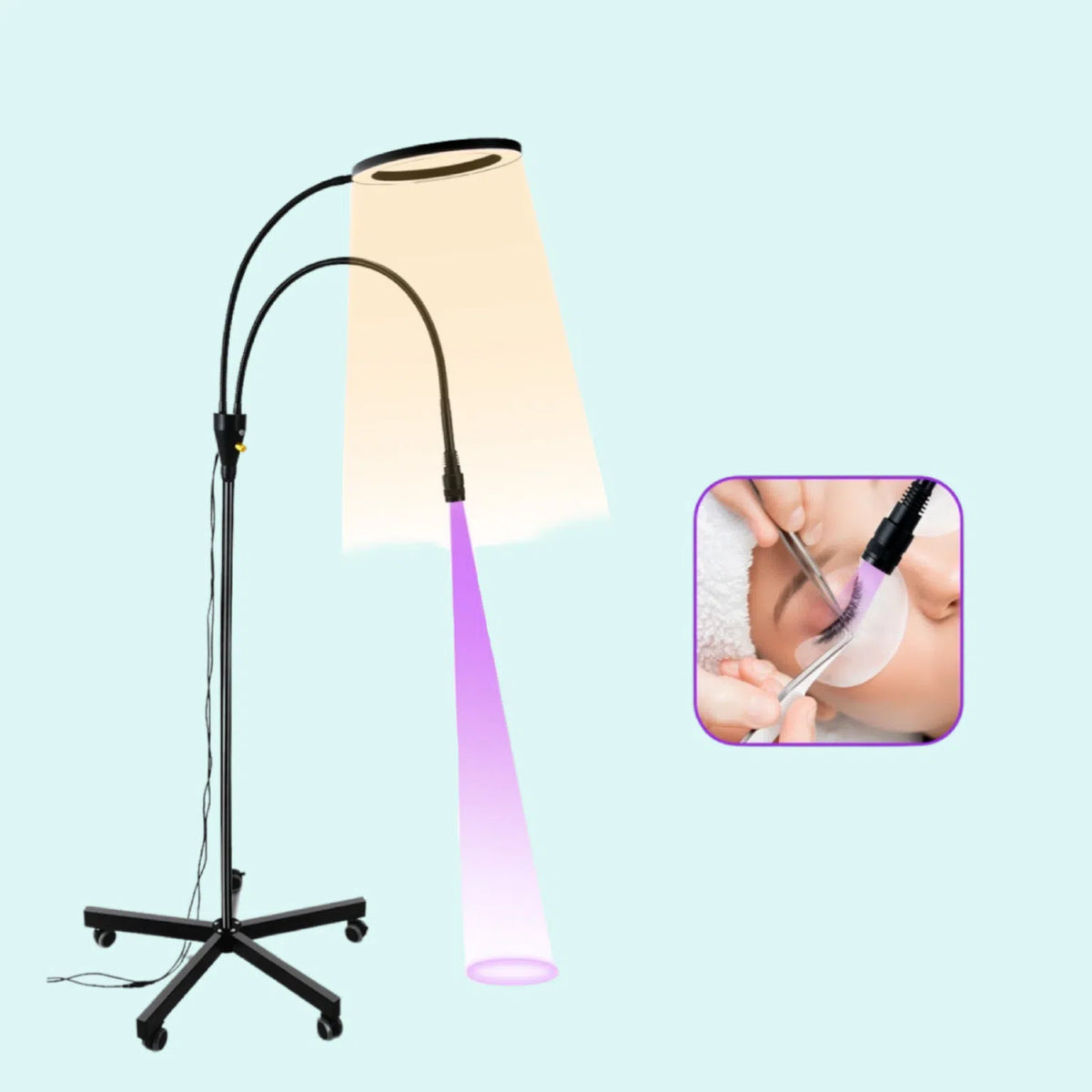 Lampa Led cosmetica, Lampa Ring Light cu luminozitate reglabilă și focalizare pentru adeziv pentru gene, Lampa profesionala gene