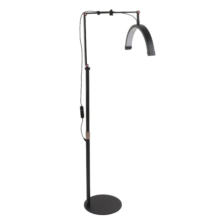 Lampa Led Semiluna cu Picior Fix, Reglarea Intesitatii si Suport pentru Telefon, 23 Inch - xStoc