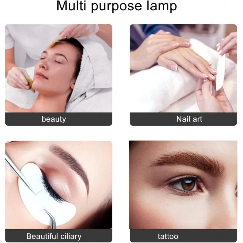 Lampa Led Semiluna cu Picior Fix, Reglarea Intesitatii si Suport pentru Telefon, 23 Inch, Alb - xStoc