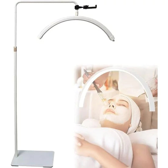 Lampa Led Semiluna cu Picior Fix, Reglarea Intesitatii si Suport pentru Telefon, 23 Inch, Alb - xStoc