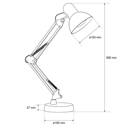 Lampa Masa Manichiura, Lampa Birou Cu Picior Si Suport,Alba