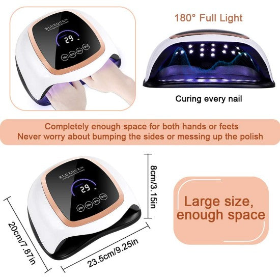Lampa Profesionala  V3, 168W, 42LED-UV, Touch Control, Display Digital, Inductie Inteligenta, Baza Detasabila Pentru Pedichiura, Uscare Unghii, Senzor cu Infrarosu