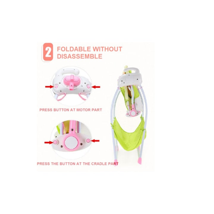 Leagan electric, multifunctional, Baby Cradle, muzical, cu vibratii si plasa anti-insecte, albastru, pentru bebelusi, + 0 Luni
