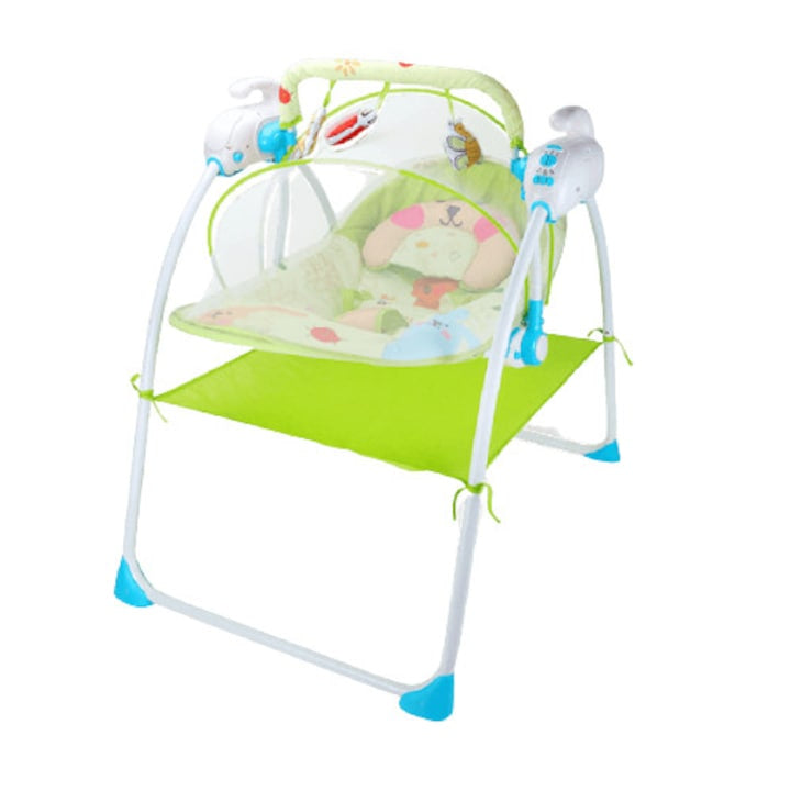Leagan electric, multifunctional, Baby Cradle, muzical, cu vibratii si plasa anti-insecte, albastru, pentru bebelusi, + 0 Luni