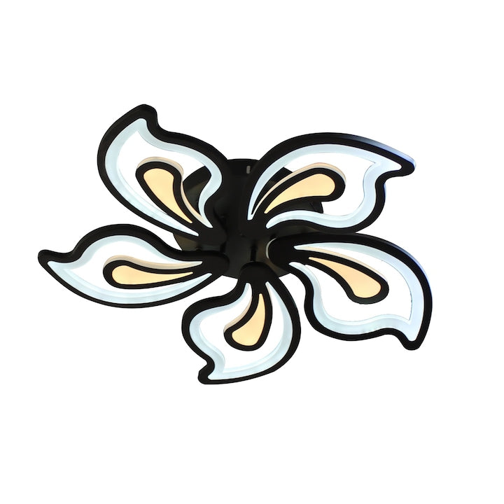 Lustră LED cu design floral, 150W, Ø690×H80 mm, lumină reglabilă 3000K–6500K, telecomandă inclusă